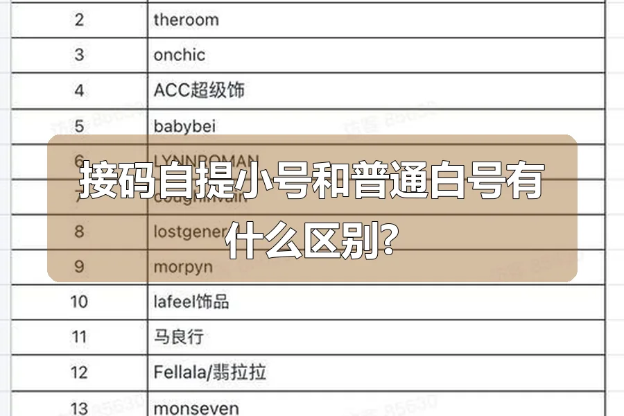 接码自提小号和普通白号有什么区别?